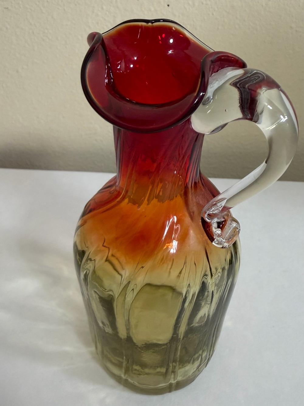 Vintage Minature Blenko Amberina Pitcher